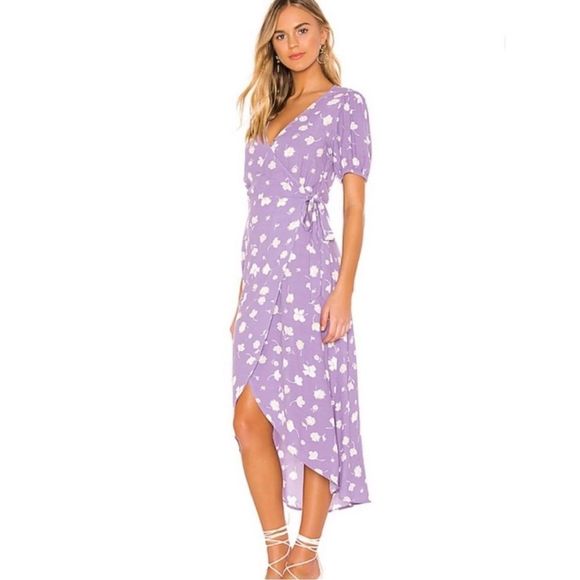 Sanctuary Purple Floral Wrap Dress - Picture 2 of 7